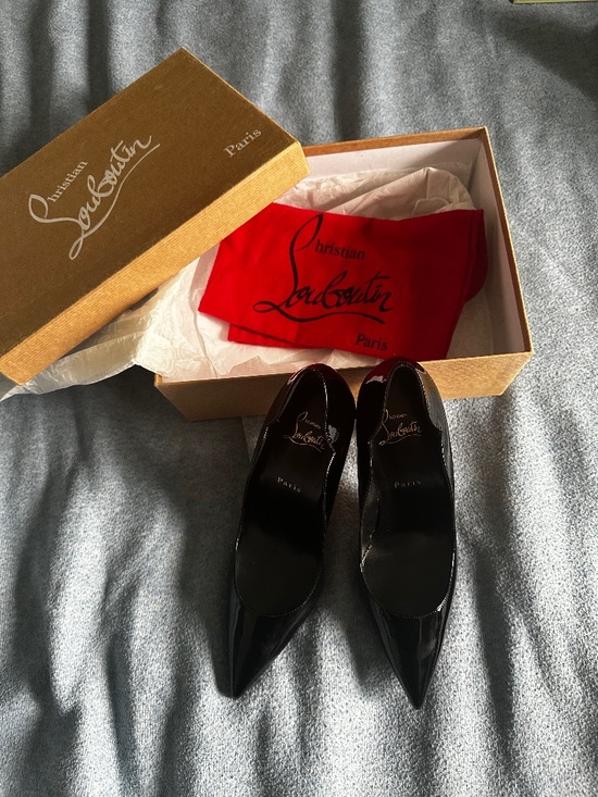 Christian Louboutin Shoes - Christian Louboutin Black Patent Leather Lipchick Pumps EU 38.5